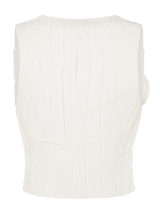 Blumarine: Gilet plissé avec épingle rose