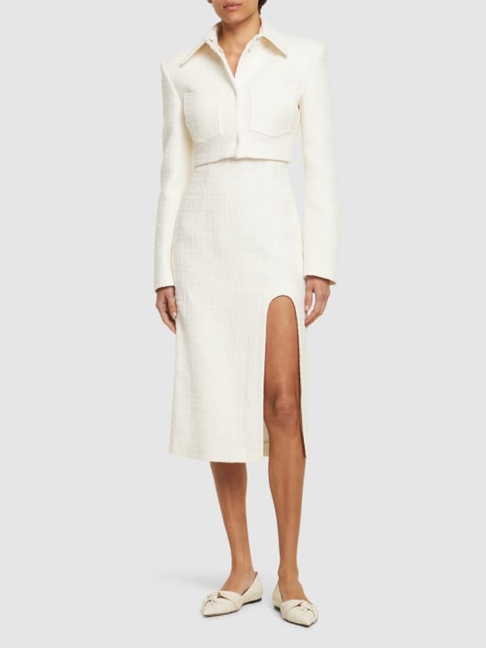 Alessandro Vigilante: High waist tweed midi skirt