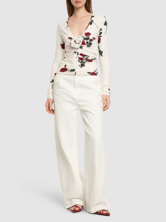 Magda Butrym - Rose printed jersey long sleeve top