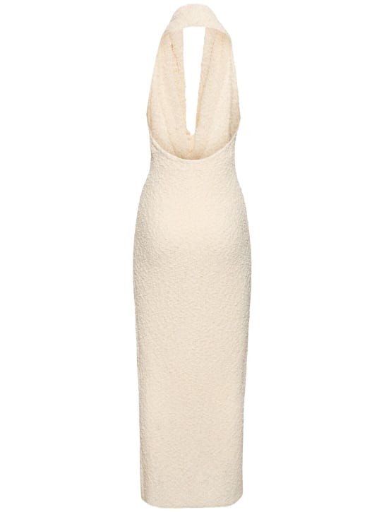 Magda Butrym: Robe en maille de coton mélangé à col plongeant