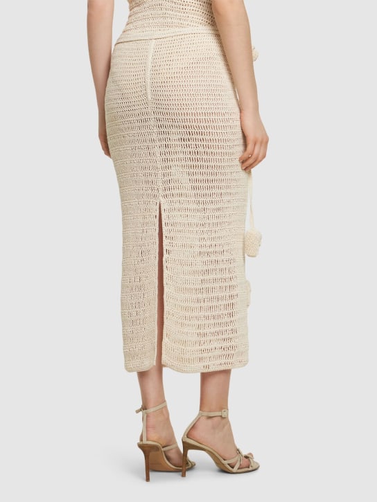Magda Butrym: Jupe en crochet de coton mélangé