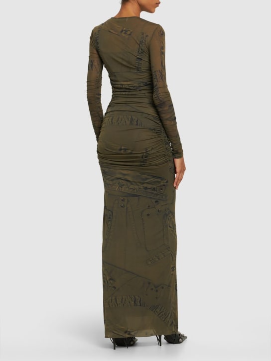 Blumarine: Vestito in techno stampato stretch