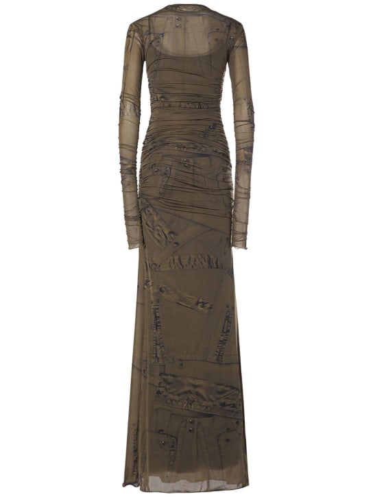 Blumarine: Vestito in techno stampato stretch