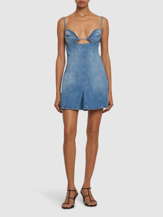 Nensi Dojaka: Fitted denim mini dress