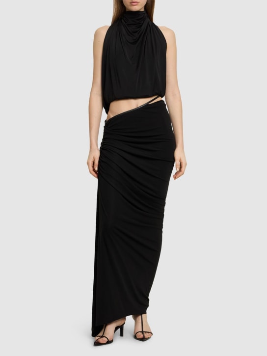 Christopher Esber: Falda midi de viscosa drapeada