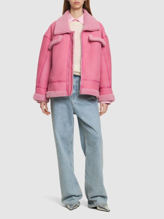 David Koma: Jacke aus Wildleder und Shearling