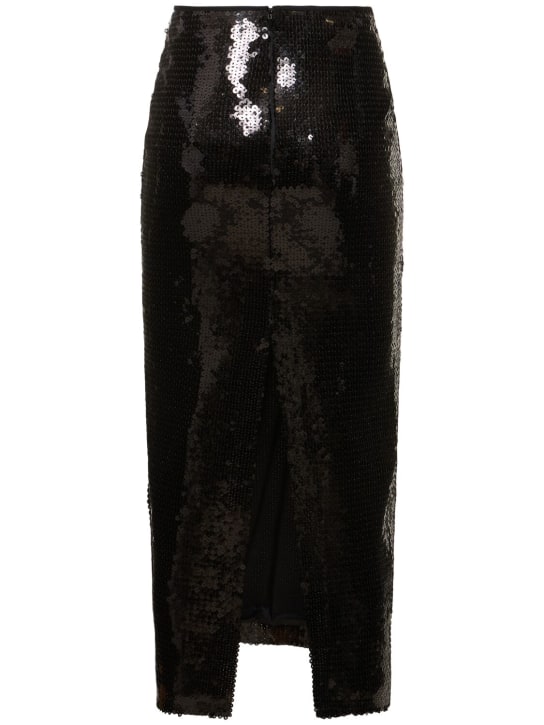 David Koma: Jupe crayon midi en sequins métallisés