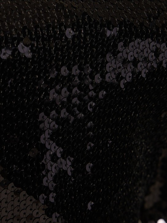 David Koma: Haut en sequins métallisés à col bardot