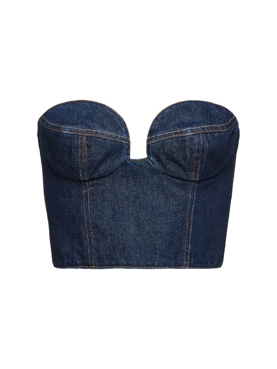 Magda Butrym: Crop top in denim di cotone