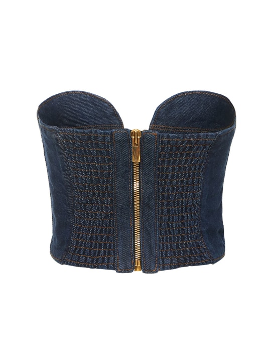 Magda Butrym: Crop top in denim di cotone