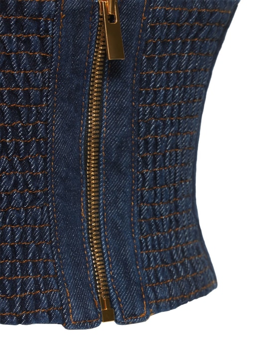 Magda Butrym: Crop top in denim di cotone