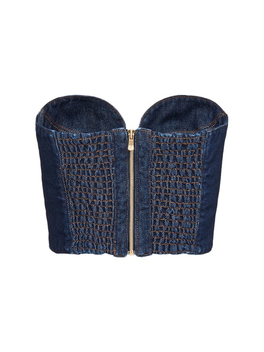 Magda Butrym: Crop top in denim di cotone
