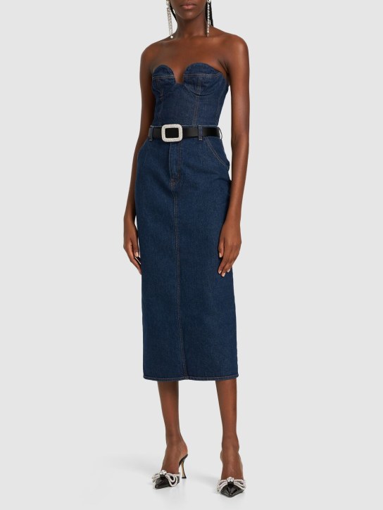 Magda Butrym - Cropped cotton denim corset top