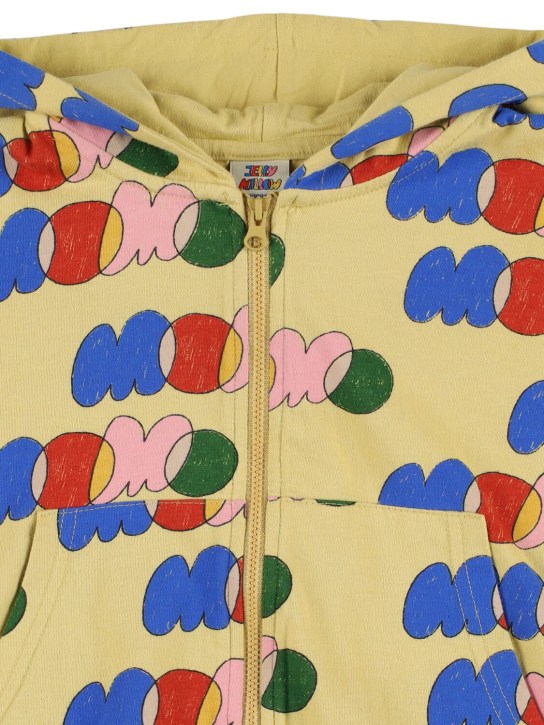Jellymallow - Sweat-shirt zippé en coton imprimé à capuche