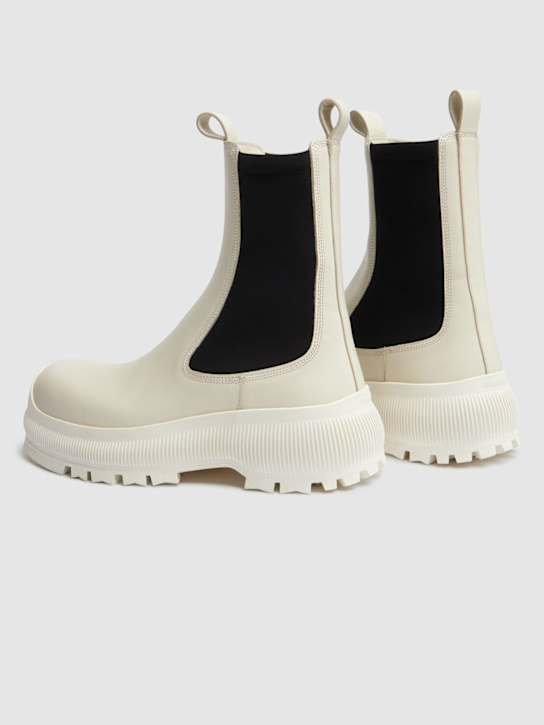 Jil Sander: Bottines en cuir 35 mm