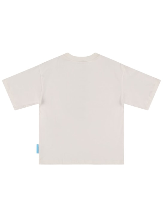 Emporio Armani: T-shirt en jersey de coton imprimé Schtroumpfs