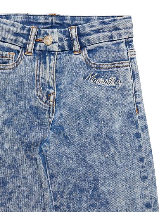 Monnalisa: Jeans acampanados de denim de algodón