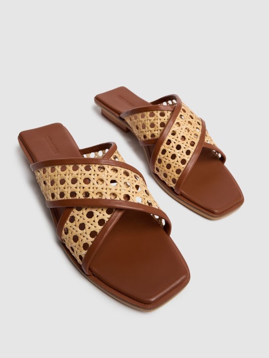 Bembien: 10mm Roma leather & rattan slides