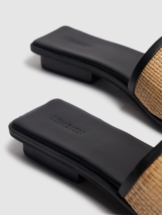 Bembien: 10mm Ona leather & raffia slides