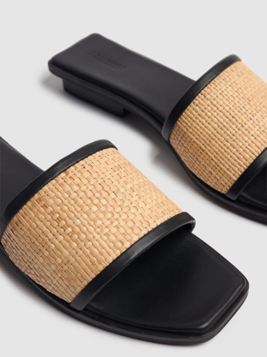 Bembien: 10mm Ona leather & raffia slides