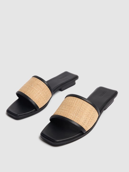 Bembien: 10mm Ona leather & raffia slides