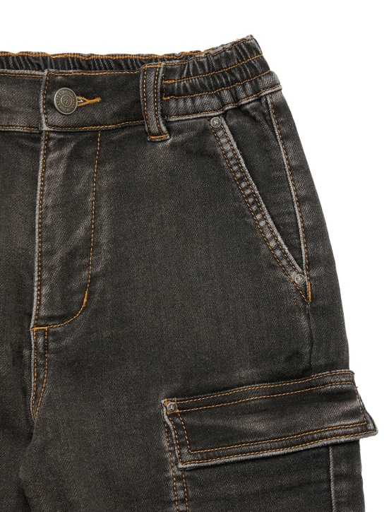Monnalisa: Shorts cargo de denim de algodón