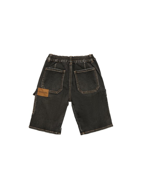 Monnalisa: Shorts cargo de denim de algodón