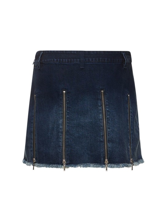 Cannari Concept: Jupe courte en denim à plis avec zips