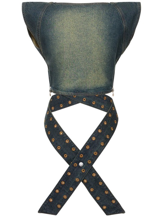 Cannari Concept: Chaleco corto de denim de algodón