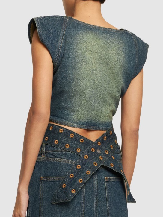 Cannari Concept: Chaleco corto de denim de algodón