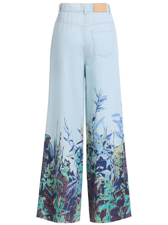 Forte_forte: Printed denim wide jeans