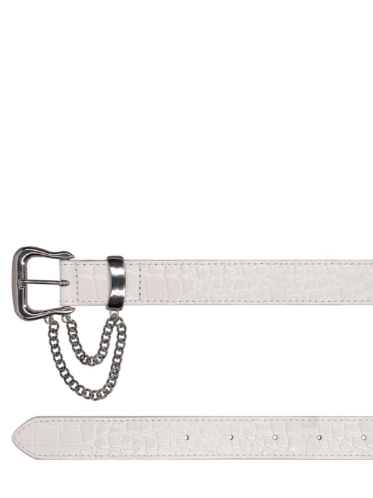 Alessandra Rich: Ceinture en cuir embossé avec chaîne