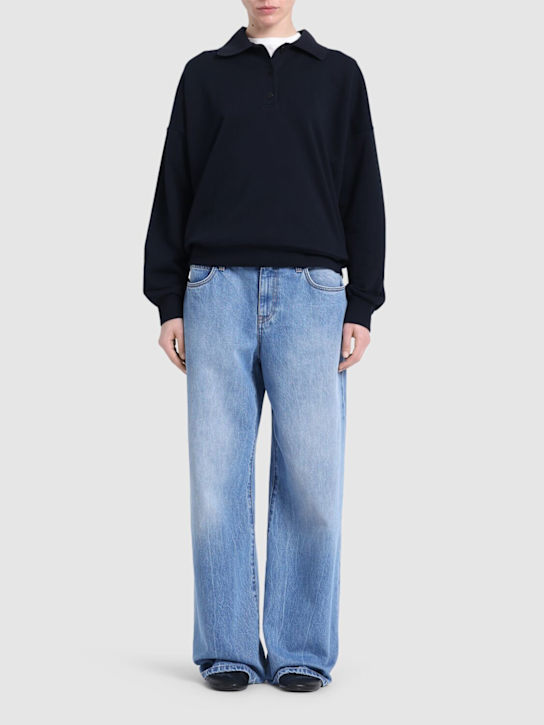 The Row - Corzas cotton jersey polo sweatshirt