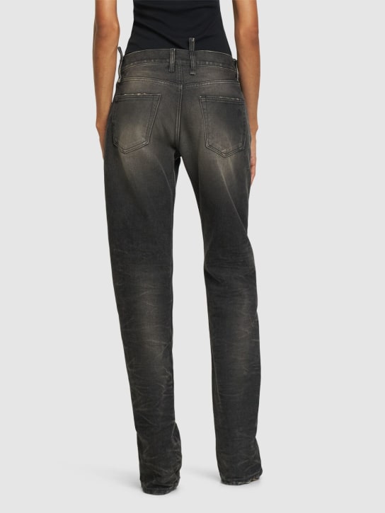 The Attico: Denim straight jeans w/ ring detail