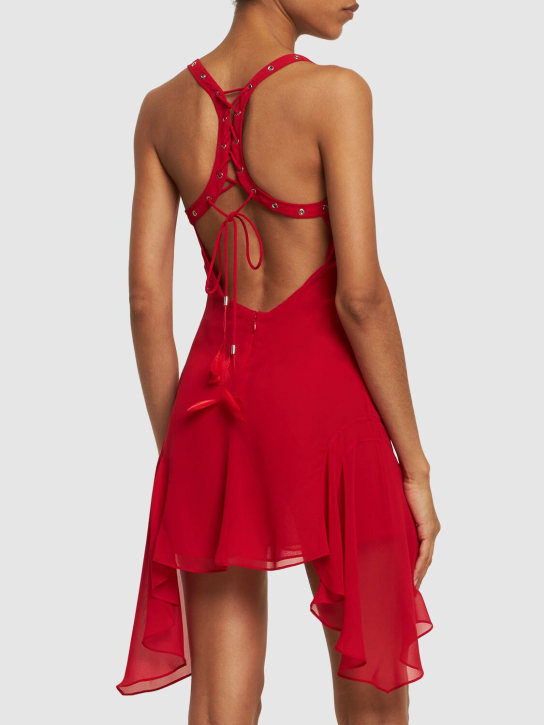 The Attico: Robe courte en georgette ruchée