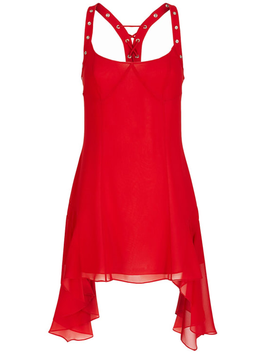 The Attico: Robe courte en georgette ruchée