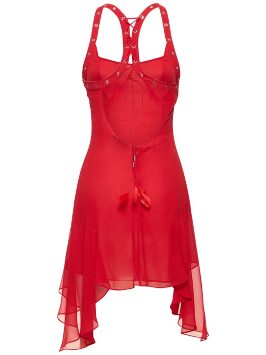The Attico: Robe courte en georgette ruchée