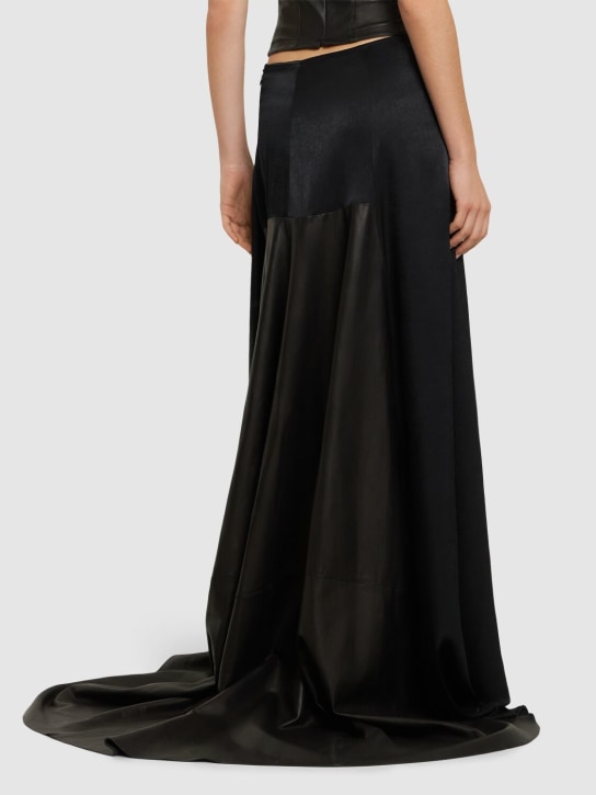 Ludovic de Saint Sernin: Jupe longue en satin taille mi-haute