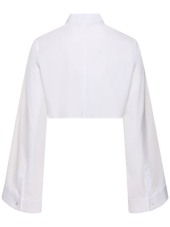 Noir Kei Ninomiya: Camicia corta in cotone con papillon in raso