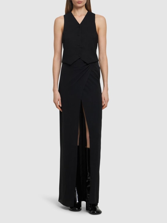 The Andamane - Jupe midi en soie stretch Phoebe