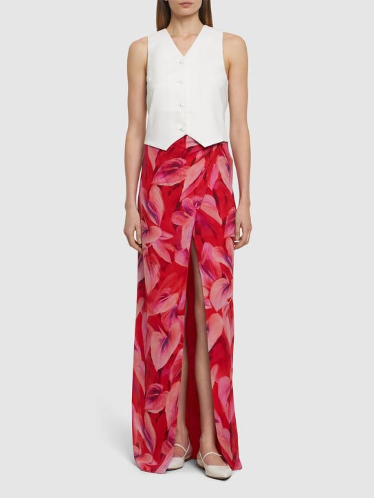 The Andamane: Phoebe printed viscose midi wrap skirt