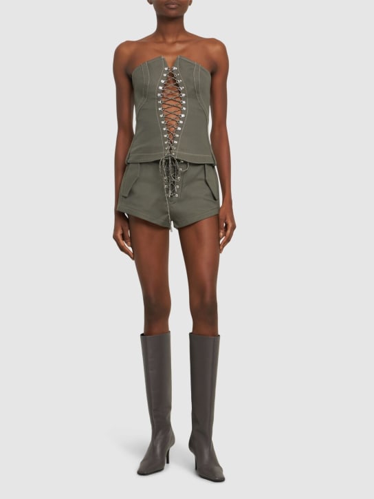 Dion Lee - Corset en denim de coton avec laçage