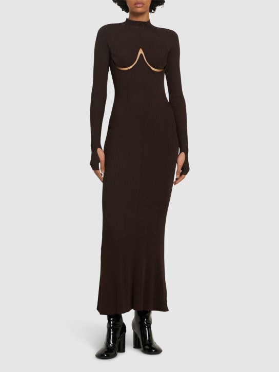 Dion Lee: Robe en maille de viscose mélangée manches longues