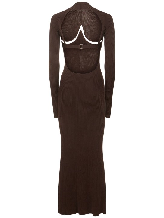 Dion Lee: Robe en maille de viscose mélangée manches longues