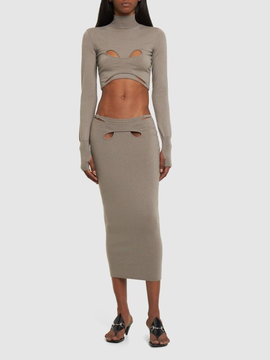Dion Lee: Geripptes Top mit Rollkragen
