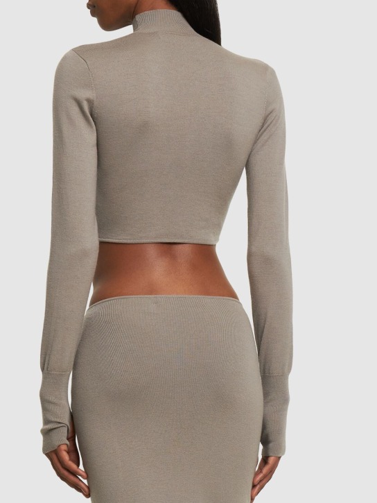 Dion Lee: Geripptes Top mit Rollkragen