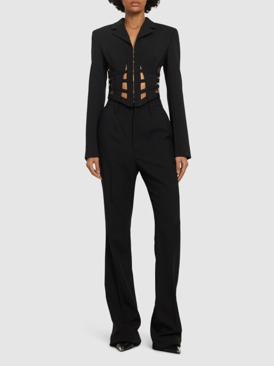 Dion Lee: Ausgeschnittener Blazer aus Wollmischgewebe
