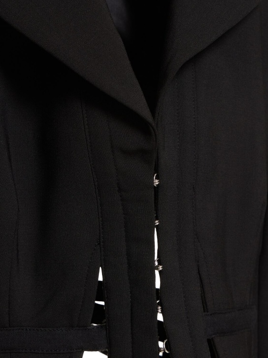 Dion Lee: Ausgeschnittener Blazer aus Wollmischgewebe