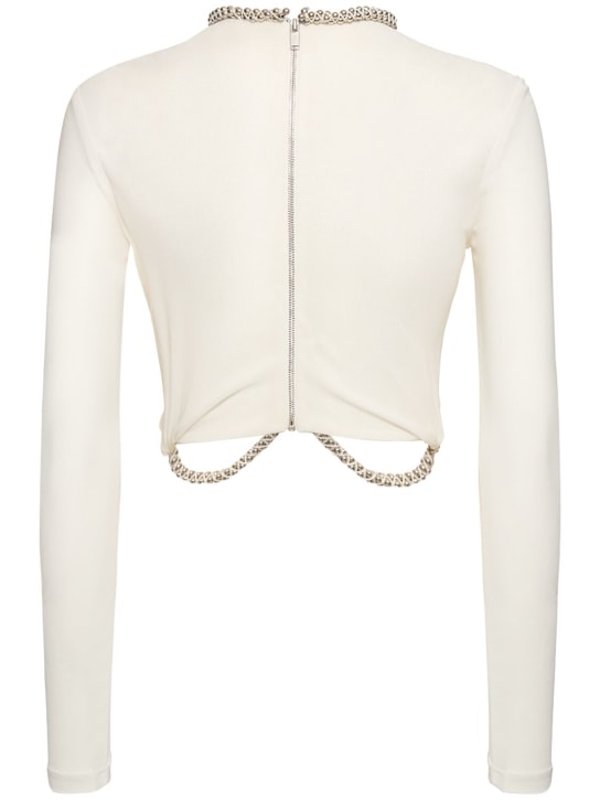 Dion Lee: Haut court en jersey transparent embelli