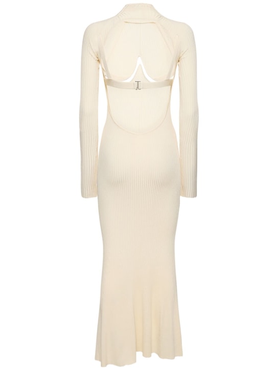 Dion Lee: Robe en maille de viscose mélangée manches longues